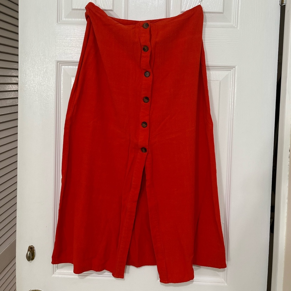 Lulu’s midi tangerine summer skirt